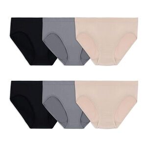 Fruit of the Loom Women's No Show Seamless Underwear No Panty Lines 6 pairs
